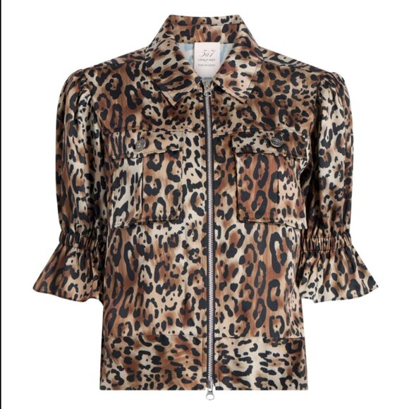 Cinq à Sept Holly Leopard Jacket NWT Size M ($395 Retail) - Picture 1 of 8
